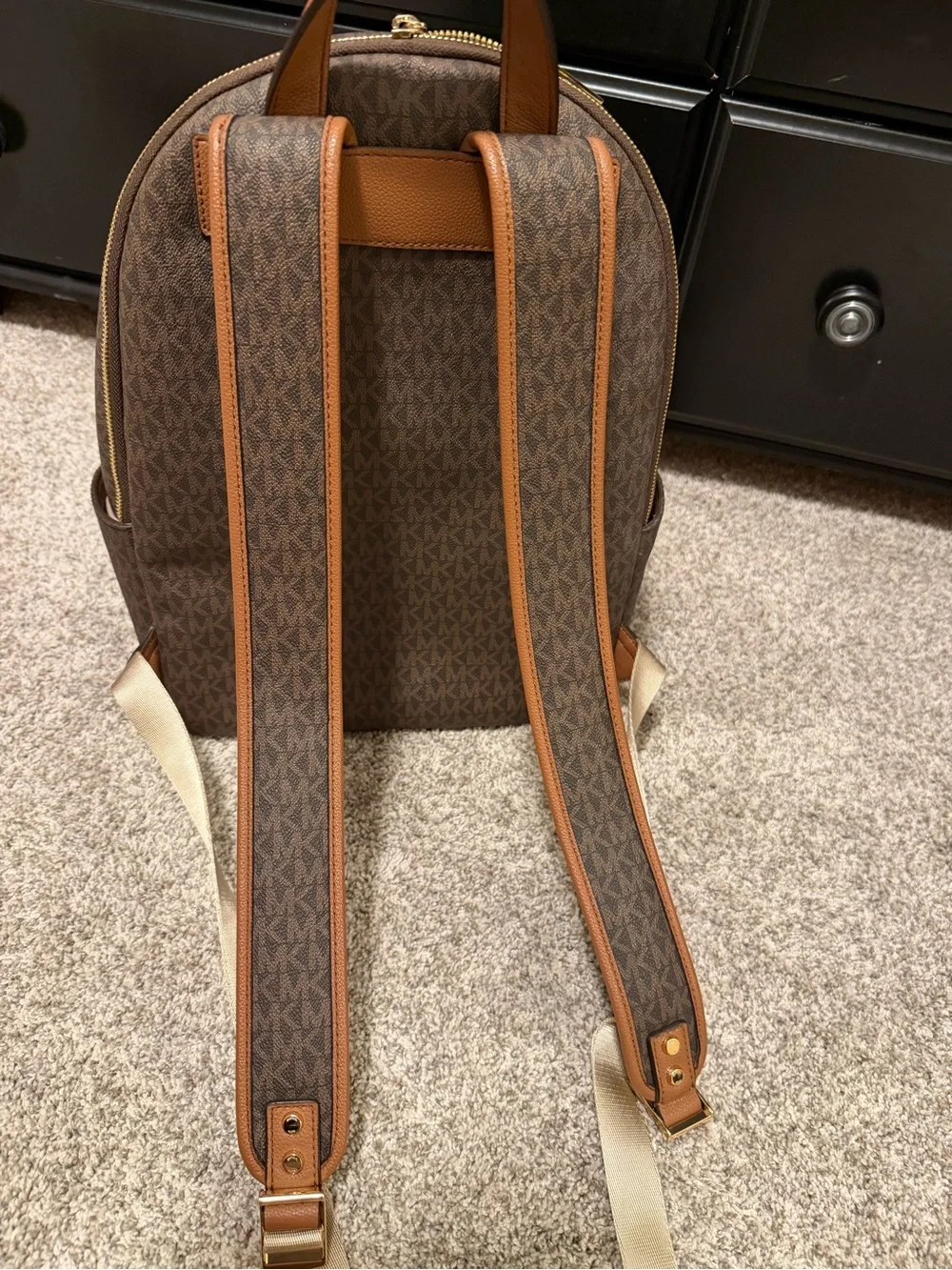 Michael Kors Brown Signature Logo Backpack